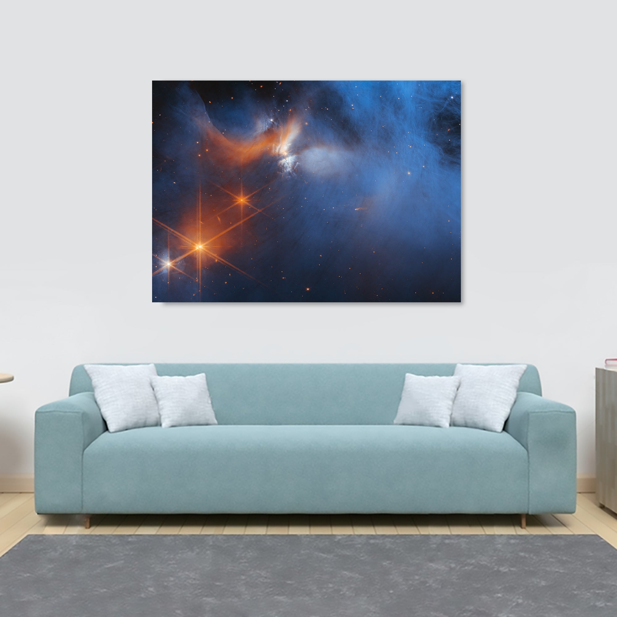 James Webb Telescope - Chamaeleon - Molecular Cloud (NIRCam Image) - Canvas Wall Art Framed Print - Various Sizes