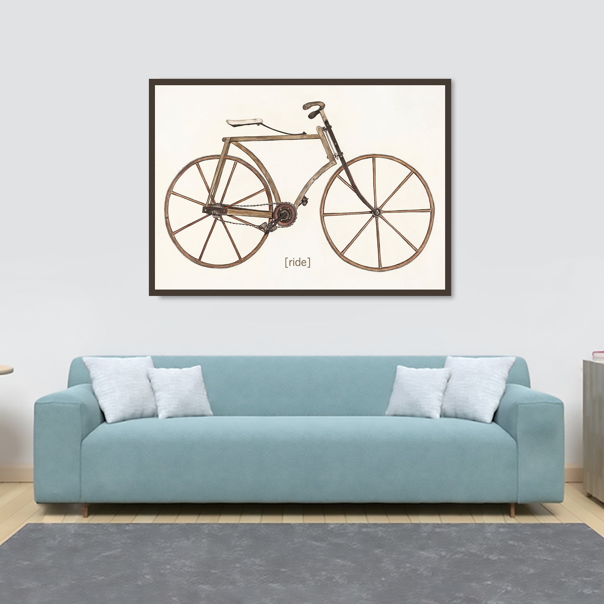 Vintage Bicycle Wall Art by Marjorie Lee 1937 - Canvas Wall Art Framed Print - Various Sizes