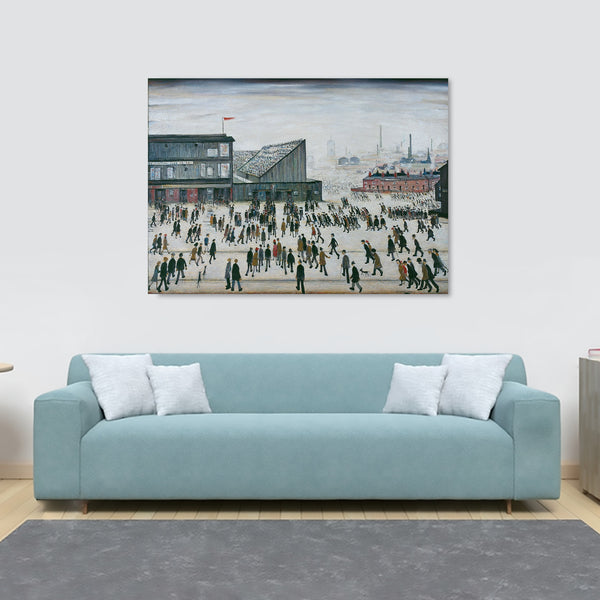 Going to the Match by L.S. Lowry Wall Art - Canvas Wall Art Framed Print - Various Sizes