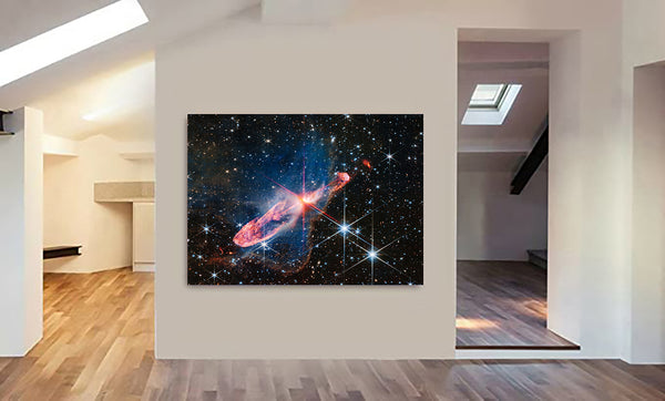 NASA - James Webb Telescope - Herbig-Haro 46/47 (NIRCam Image) Wall Art - Canvas Wall Art Framed Print - Various Sizes