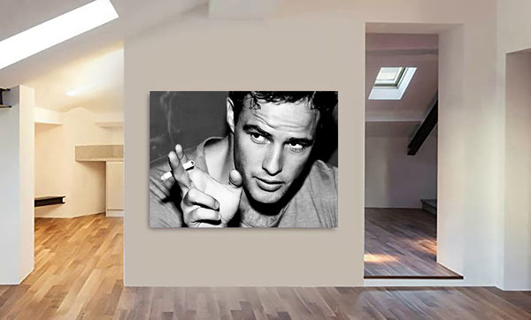 Young Marlon Brando - Movie Art - Canvas Wall Art Framed Print - Various Sizes