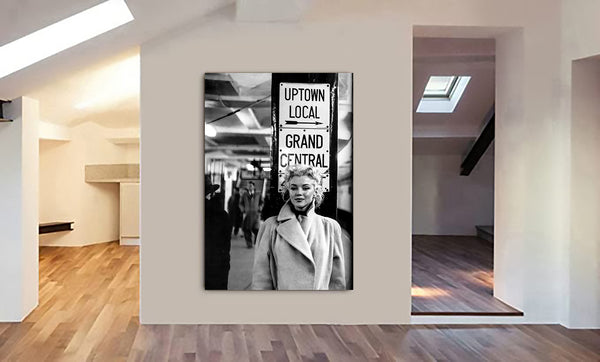 Monroe at New York Underground - Vintage Fashion Wall Art - Canvas Wall Art Framed Print - Various Sizes