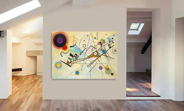 Composition 8 Abstract Wall Art by Wassily Kandinsky 1923 - Canvas Wall Art Framed Print - Various Sizes