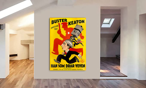 Buster Keaton - The Cameraman - Vintage Movie Wall Art - Canvas Wall Art Framed Print - Various Sizes