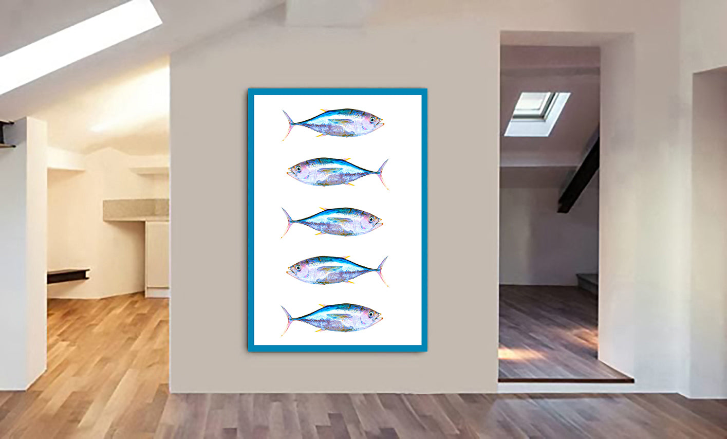 Tuna Fish - Kitchen Wall Art - Canvas Wall Art Framed Print - Various Sizes
