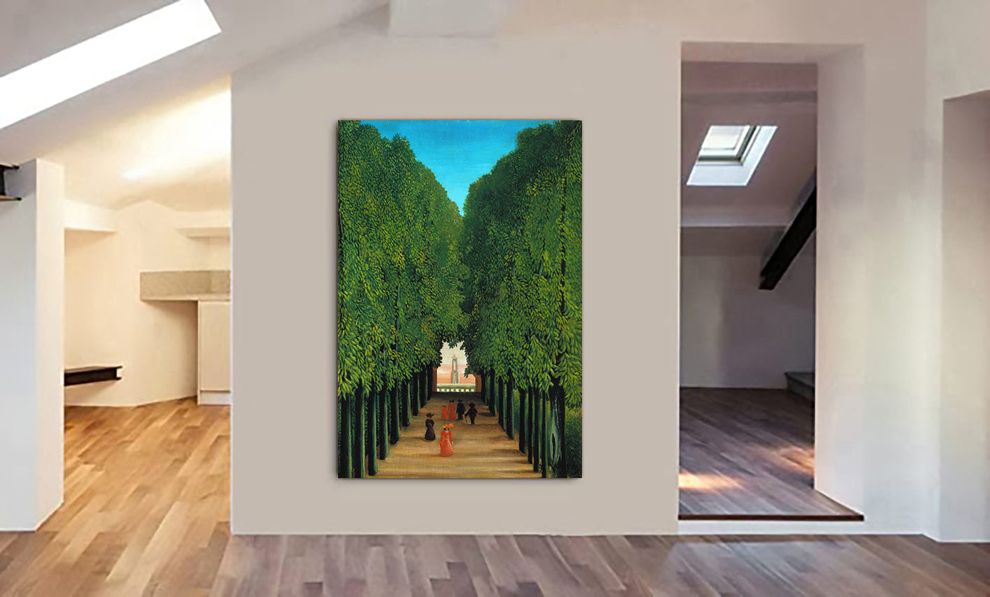 The Avenue In The Park At Saint Cloud by Henri Rousseau - Canvas Wall Art Framed Print - Various Sizes
