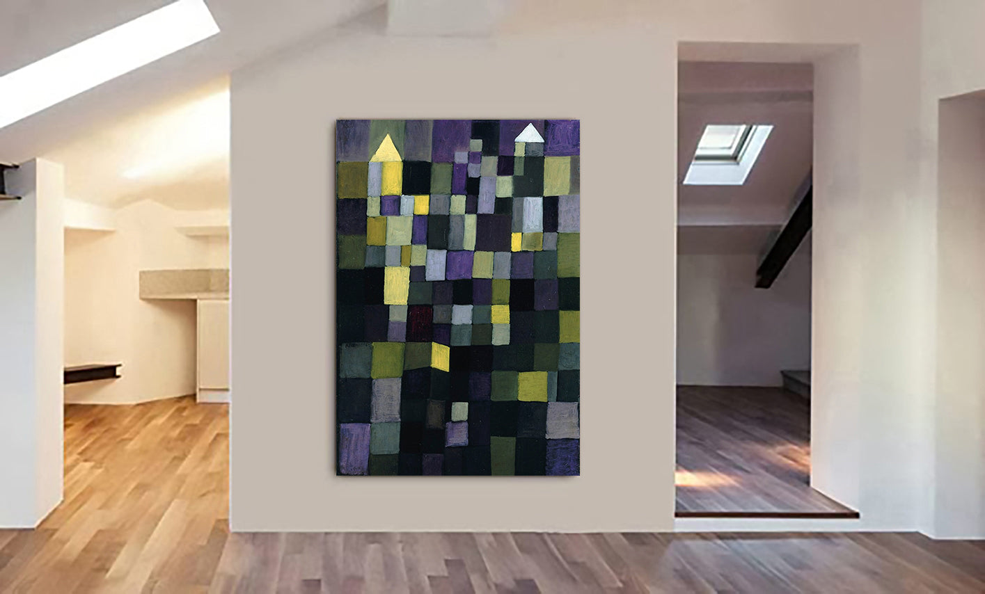Architecture - Abstract Art by Paul Klee 1923 - Canvas Wall Art Framed Print - Various Sizes