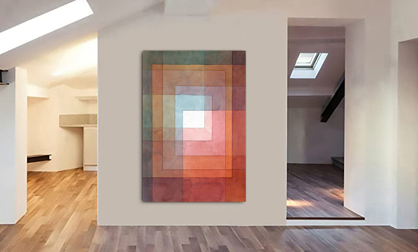 Polyphonically Abstract Art by Paul Klee 1930 - Canvas Wall Art Framed Print - Various Sizes
