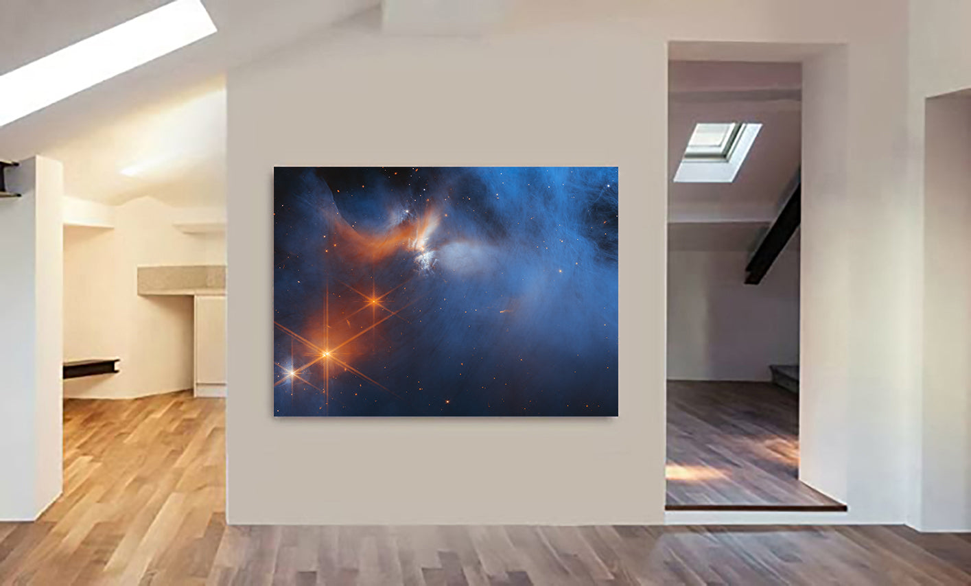 James Webb Telescope - Chamaeleon - Molecular Cloud (NIRCam Image) - Canvas Wall Art Framed Print - Various Sizes
