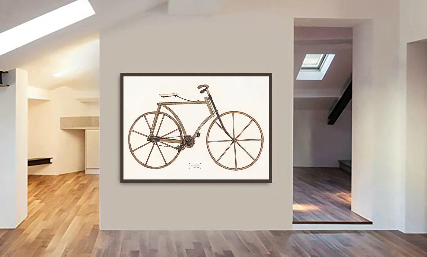 Vintage Bicycle Wall Art by Marjorie Lee 1937 - Canvas Wall Art Framed Print - Various Sizes