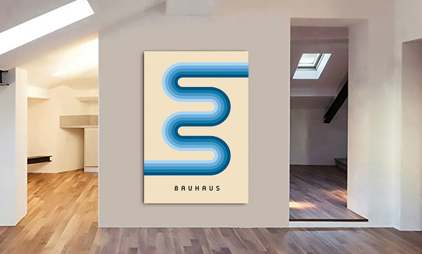 Bauhaus Snake - Canvas Wall Art Framed Print - Various Sizes