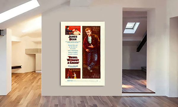 Rebel Without a Cause - James Dean 1955 Classic Movie - Canvas Wall Art Framed Print - Various Sizes