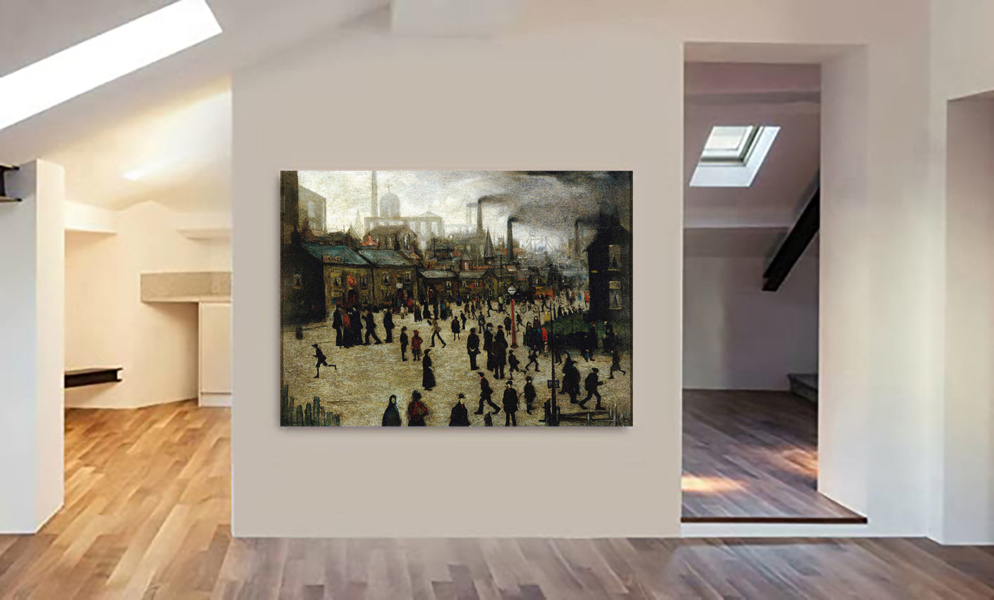 L.S. Lowry - Manufacturing Town 1922 - Wall Art - Canvas Wall Art Framed Print - Various Sizes