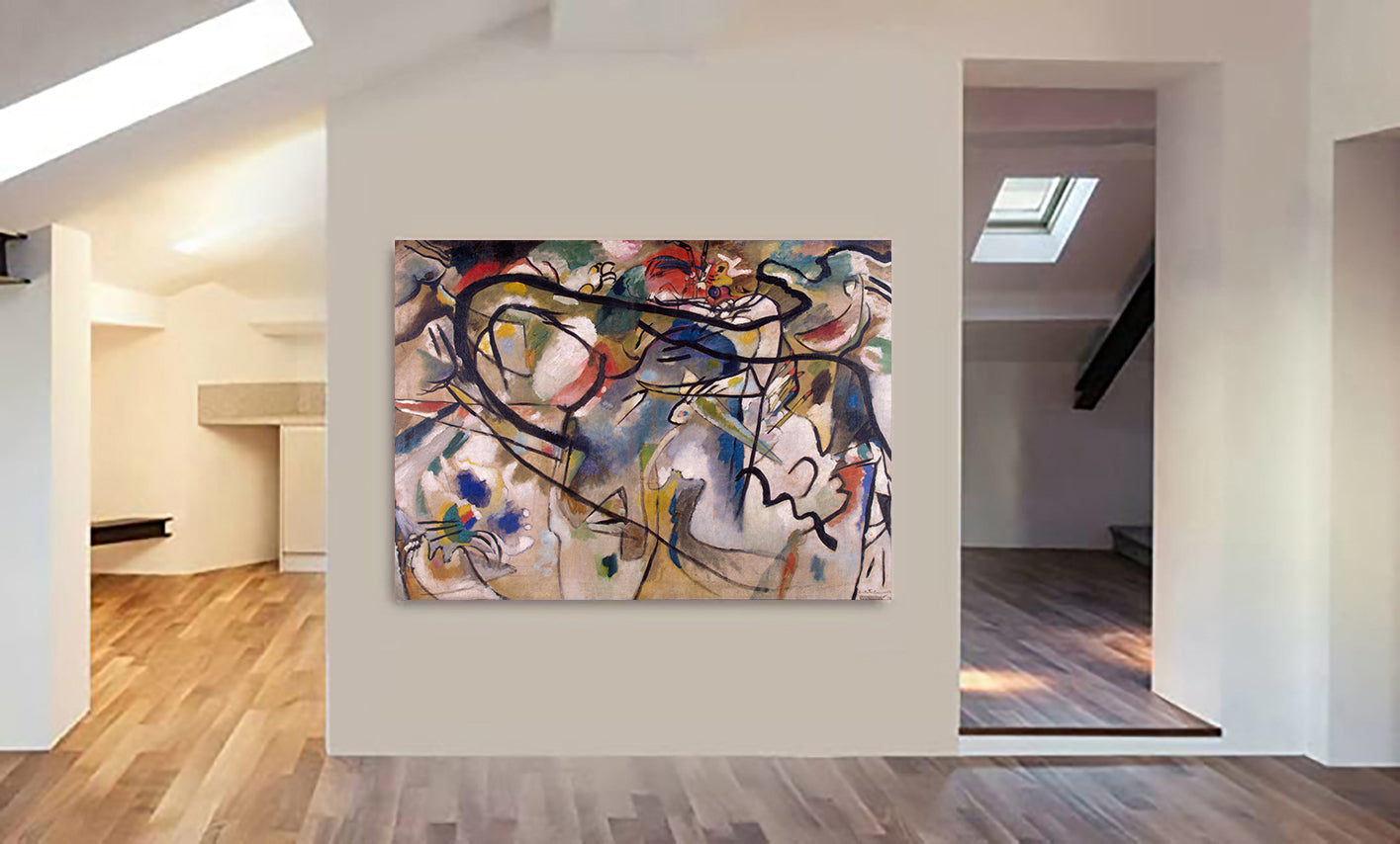 Composition V - Abstract Art by Wassily Kandinsky 1911 - Canvas Wall Art Framed Print - Various Sizes
