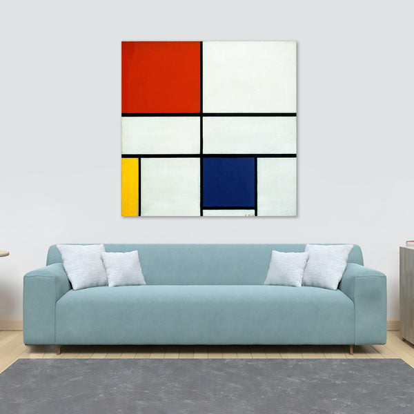 Piet Mondrian Composition - No.III with Red Yellow and Blue - Wall Art - Framed Canvas Wall Art Print - Various Sizes