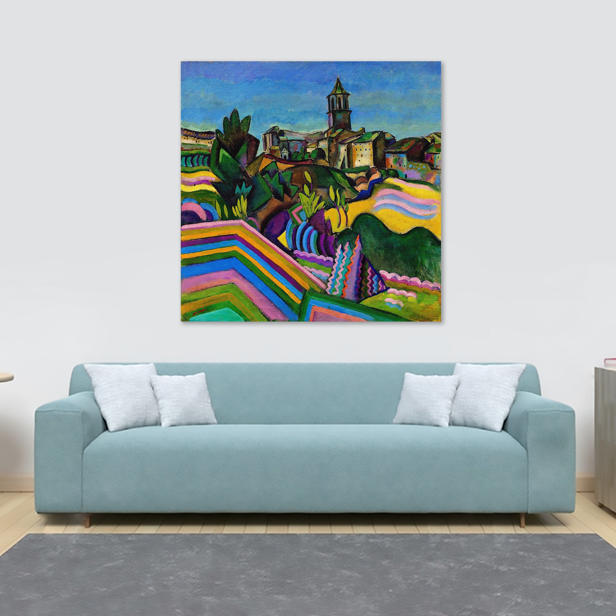 Prades The Village - Wall Art by Joan Miro - Framed Canvas Wall Art Print - Various Sizes