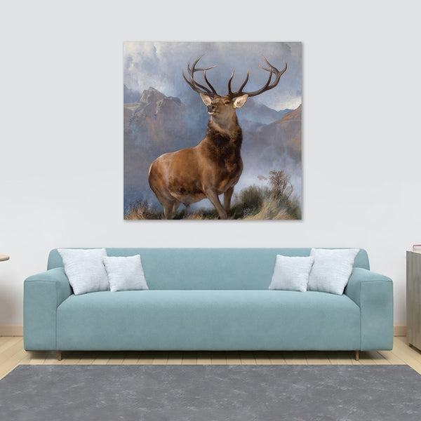 The Monarch of the Glen by Edwin Landseer 1851 - Framed Canvas Wall Art Print - Various Sizes