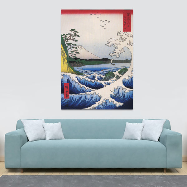 Seascape in Satta in the Province of Suruga by Utagawa Hiroshige - Canvas Wall Art Print - Various Sizes