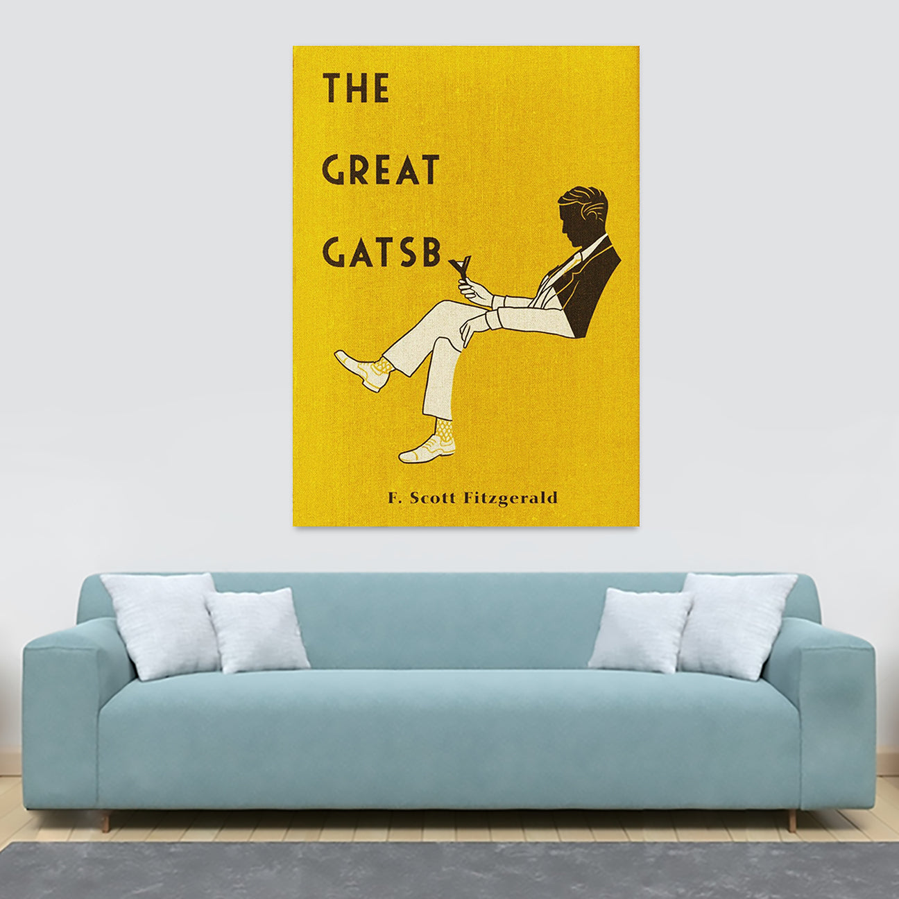 The Great Gatsby - Book Cover - Wall Art - Canvas Wall Framed Print - Various Sizes