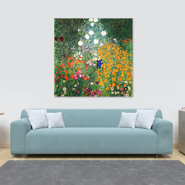 Flower Garden Wall Art by Gustav Klimt 1907 - Framed Canvas Wall Art Print - Various Sizes