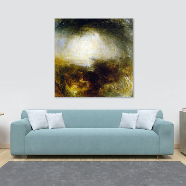 Shade and Darkness the Evening of the Deluge by J.M.W Turner - Framed Canvas Wall Art Print - Various Sizes