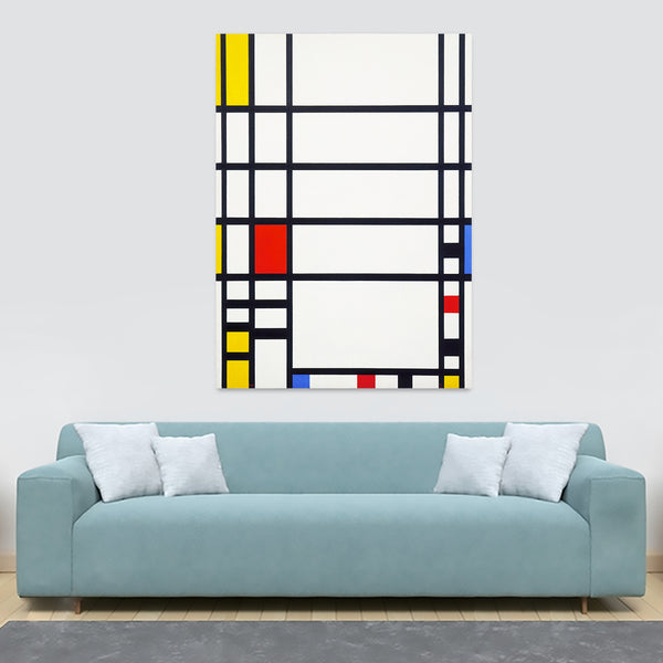 Trafalgar Square - Bauhaus Art by Piet Mondrian - Canvas Wall Art Framed Print - Various Sizes