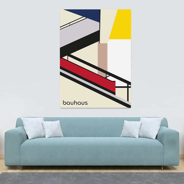The Bauhaus Staircase Wall Art - Canvas Wall Art Framed Print - Various Sizes