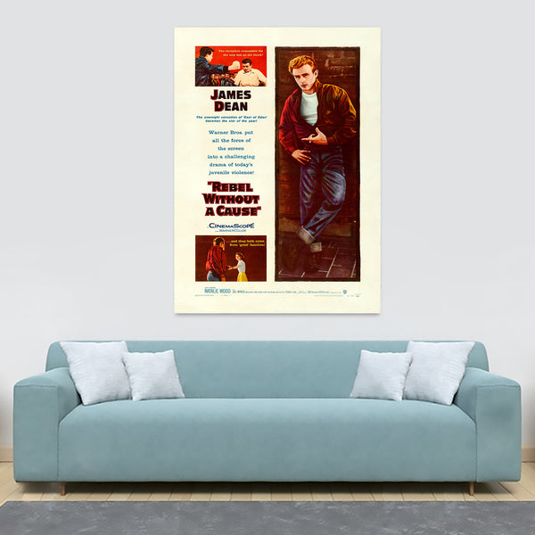 Rebel Without a Cause - James Dean 1955 Classic Movie - Canvas Wall Art Framed Print - Various Sizes