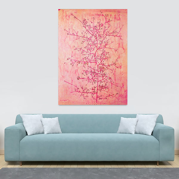 Pink Spring In Deep Winter - Abstract Art by Paul Klee - Canvas Wall Art Framed Print - Various Sizes