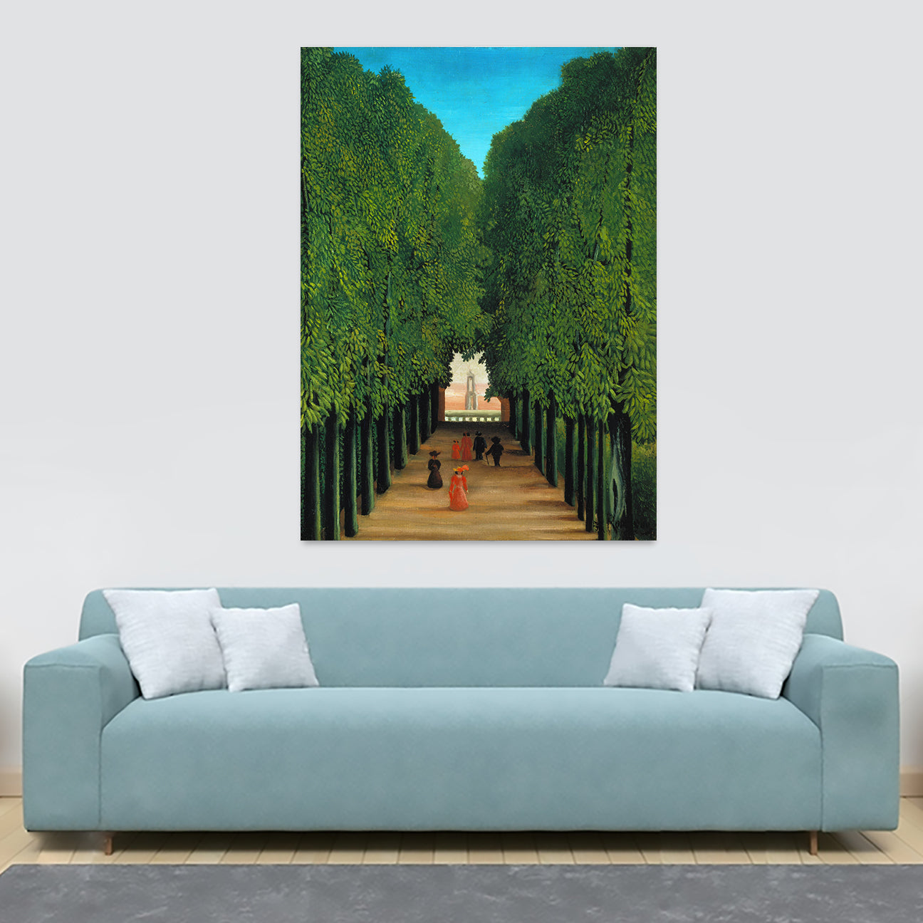 The Avenue In The Park At Saint Cloud by Henri Rousseau - Canvas Wall Art Framed Print - Various Sizes