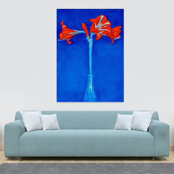 Amaryllis Flower Abstract Art by Piet Mondrian - Canvas Wall Art Framed Print - Various Sizes