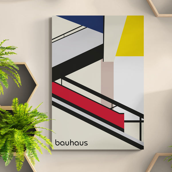 The Bauhaus Staircase Wall Art - Canvas Wall Art Framed Print - Various Sizes