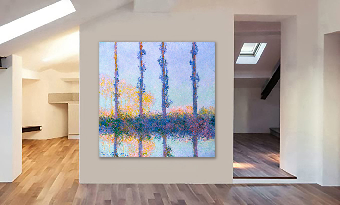 The Four Trees - Wall Art by Claude Monet 1891 - Framed Canvas Wall Art Print - Various Sizes