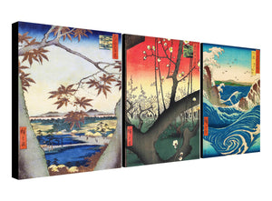 Utagawa Hiroshige - Japanese Wall Art - Landscapes Paintings - Set of 3 Prints - Canvas Wall Art Framed Prints - Various Sizes