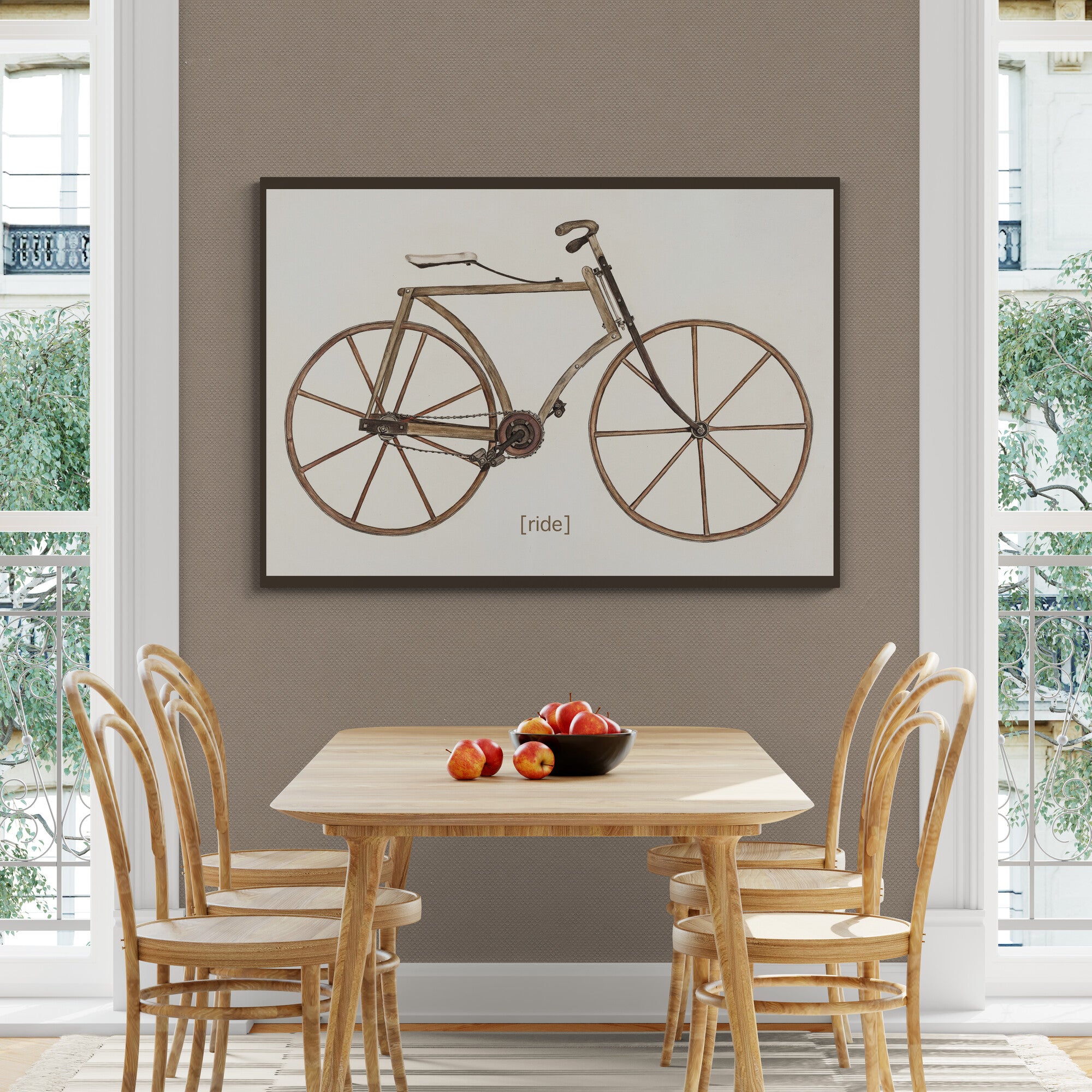 Vintage Bicycle Wall Art by Marjorie Lee 1937 - Canvas Wall Art Framed Print - Various Sizes