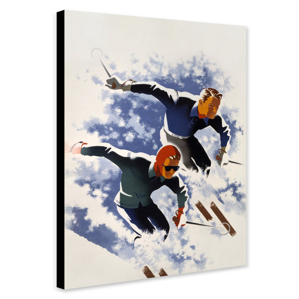 Vintage Ski Sport Wall Art by Joseph Binder 1947 - Canvas Wall Art Framed Print - Various Sizes