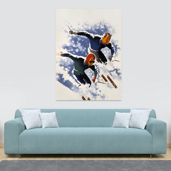 Vintage Ski Sport Wall Art by Joseph Binder 1947 - Canvas Wall Art Framed Print - Various Sizes