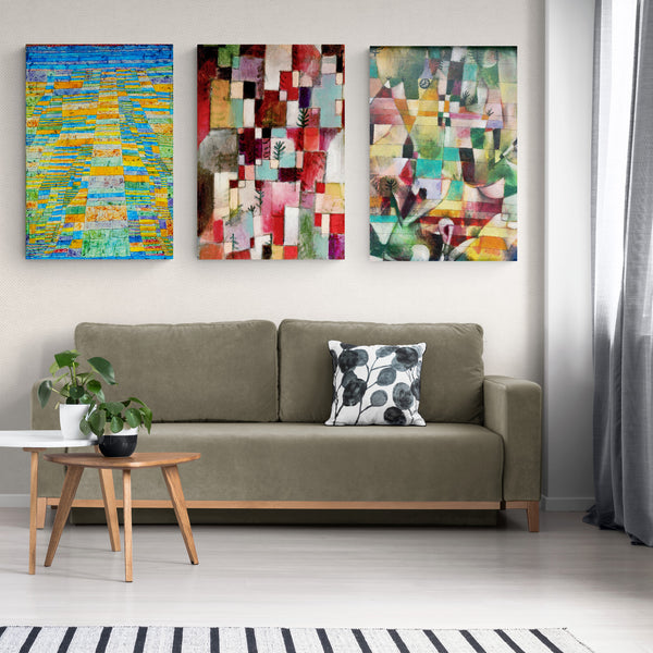 Paul Klee - Abstract Wall Art - Set of 3 Prints - Bedroom Wall Art - Gift Idea - Canvas Wall Art Framed Prints - Various Sizes
