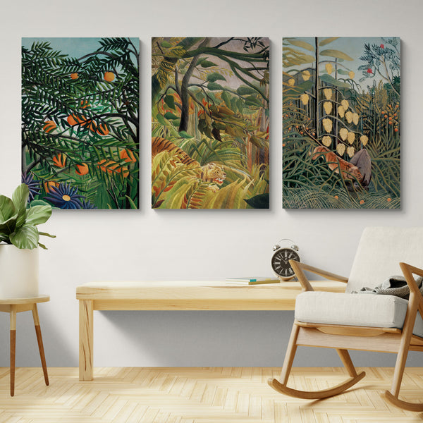 Henri Rousseau - Tropical Wall Art - Botanical Prints - 3 Piece Wall Art - Canvas Wall Art Framed Prints - Various Sizes
