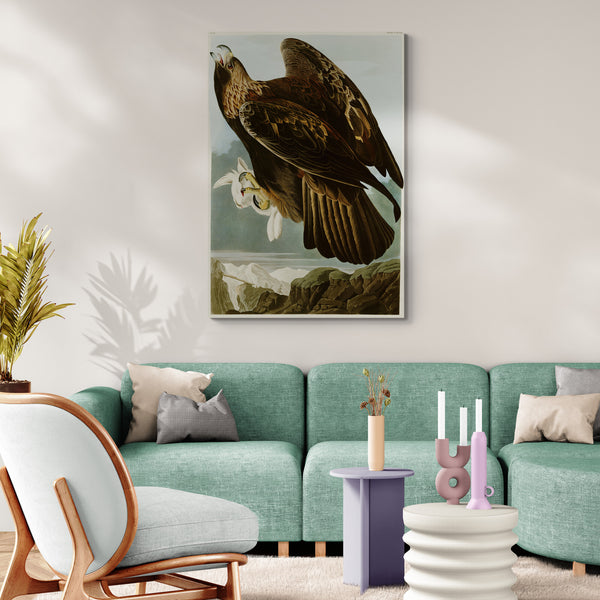 Golden Eagle - Vintage Art by John James Audubon - Canvas Wall Art Framed  Print - Various Sizes