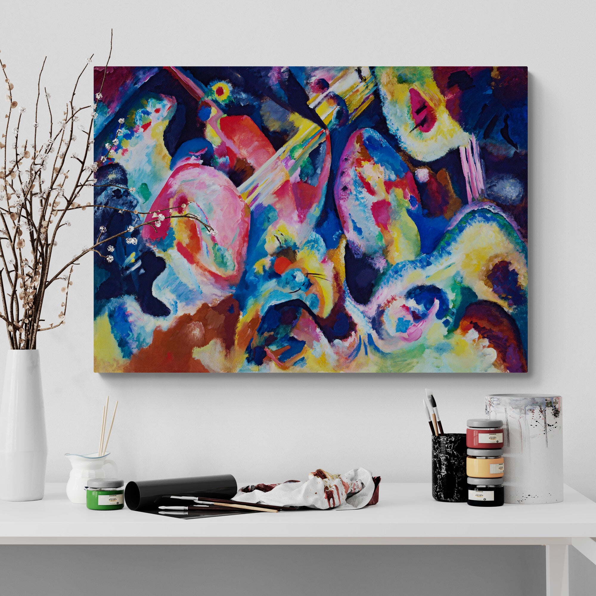 Improvisation. Deluge Abstract Wall Art by Wassily Kandinsky 1913 - Canvas Wall Art Framed Print - Various Sizes