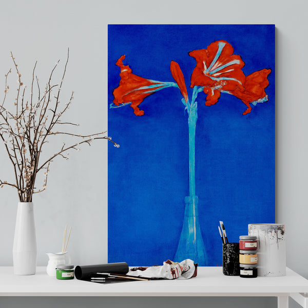 Amaryllis Flower Abstract Art by Piet Mondrian - Canvas Wall Art Framed Print - Various Sizes