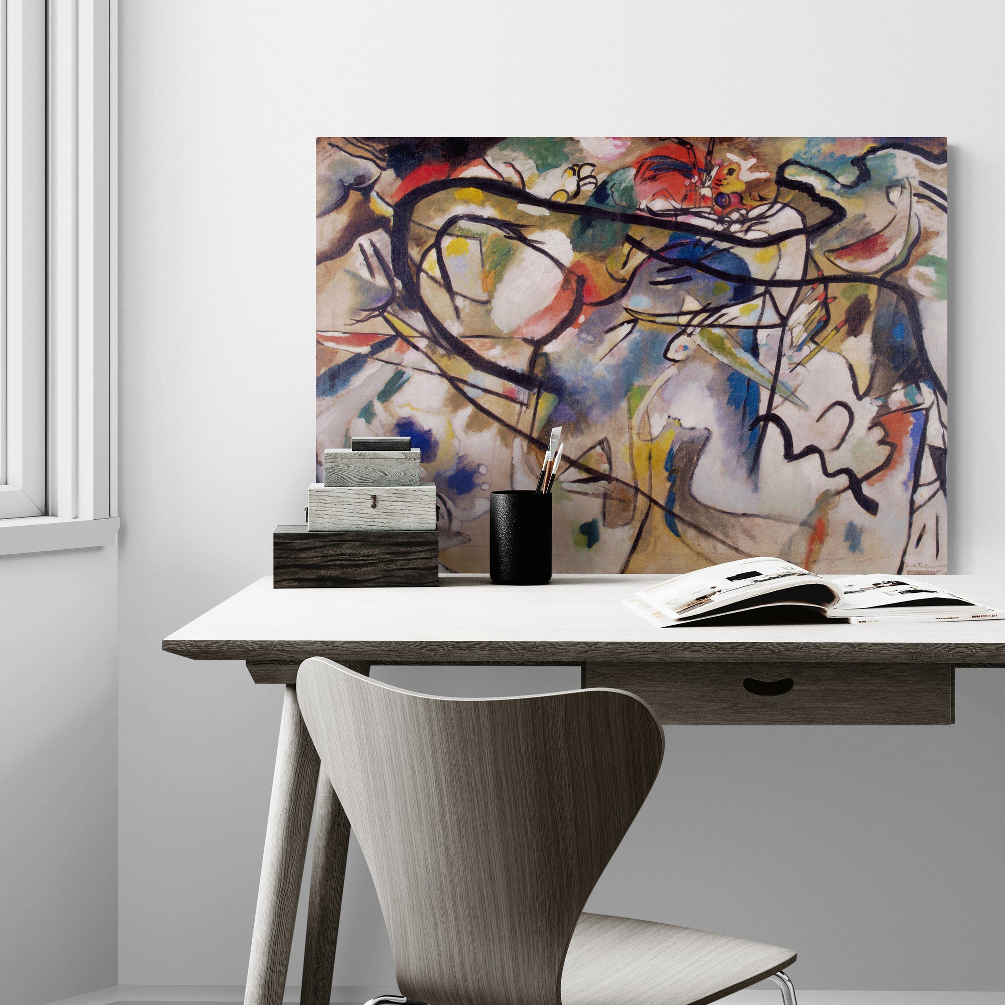 Composition V - Abstract Art by Wassily Kandinsky 1911 - Canvas Wall Art Framed Print - Various Sizes
