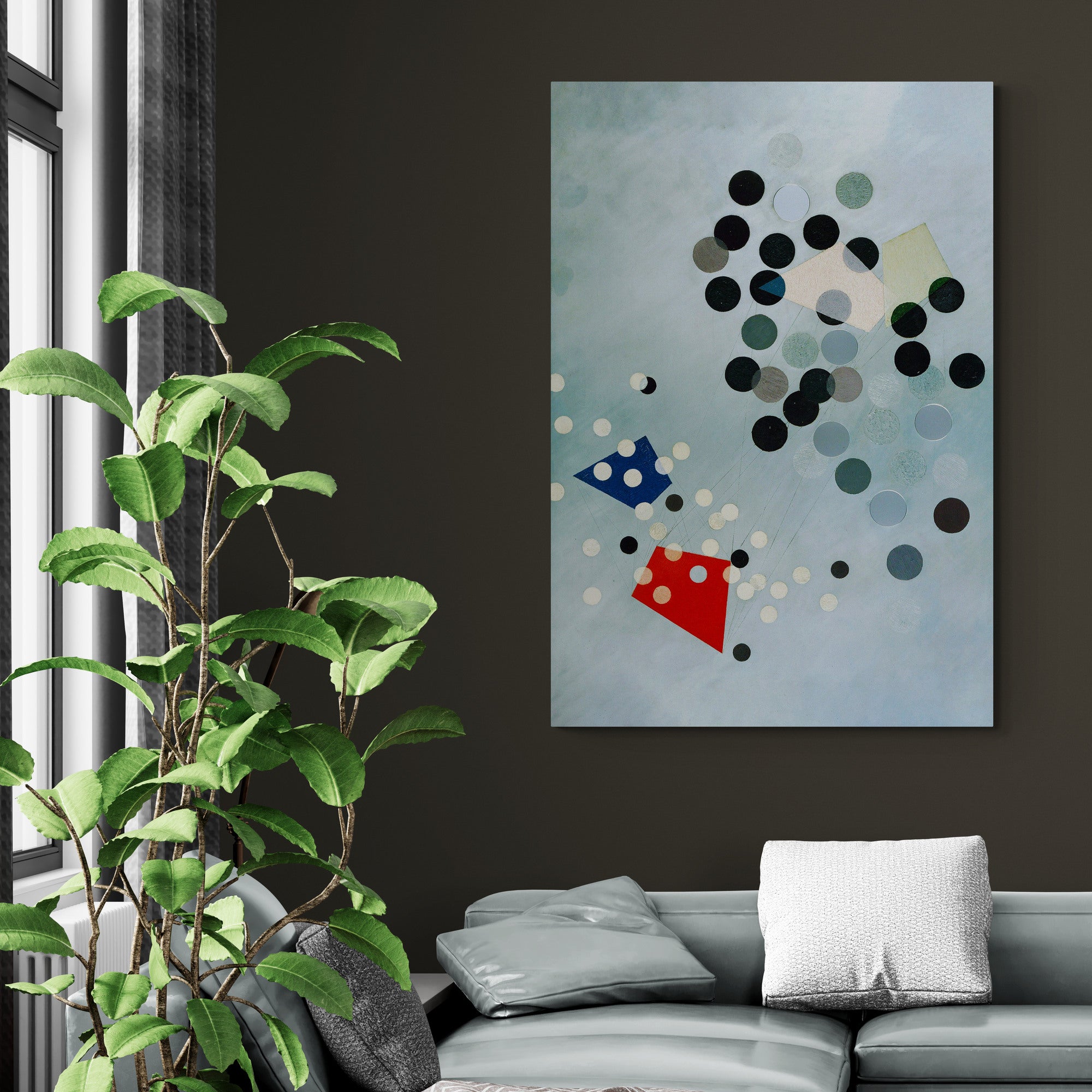 Construction AL6 - Bauhaus Abstract by Laszlo Moholy-Nagy - Canvas Wall Art Framed Print - Various Sizes