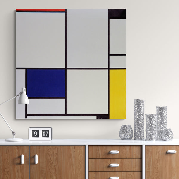 Tableau I - Bauhaus Art by Piet Mondrian - Framed Canvas Wall Art Print - Various Sizes