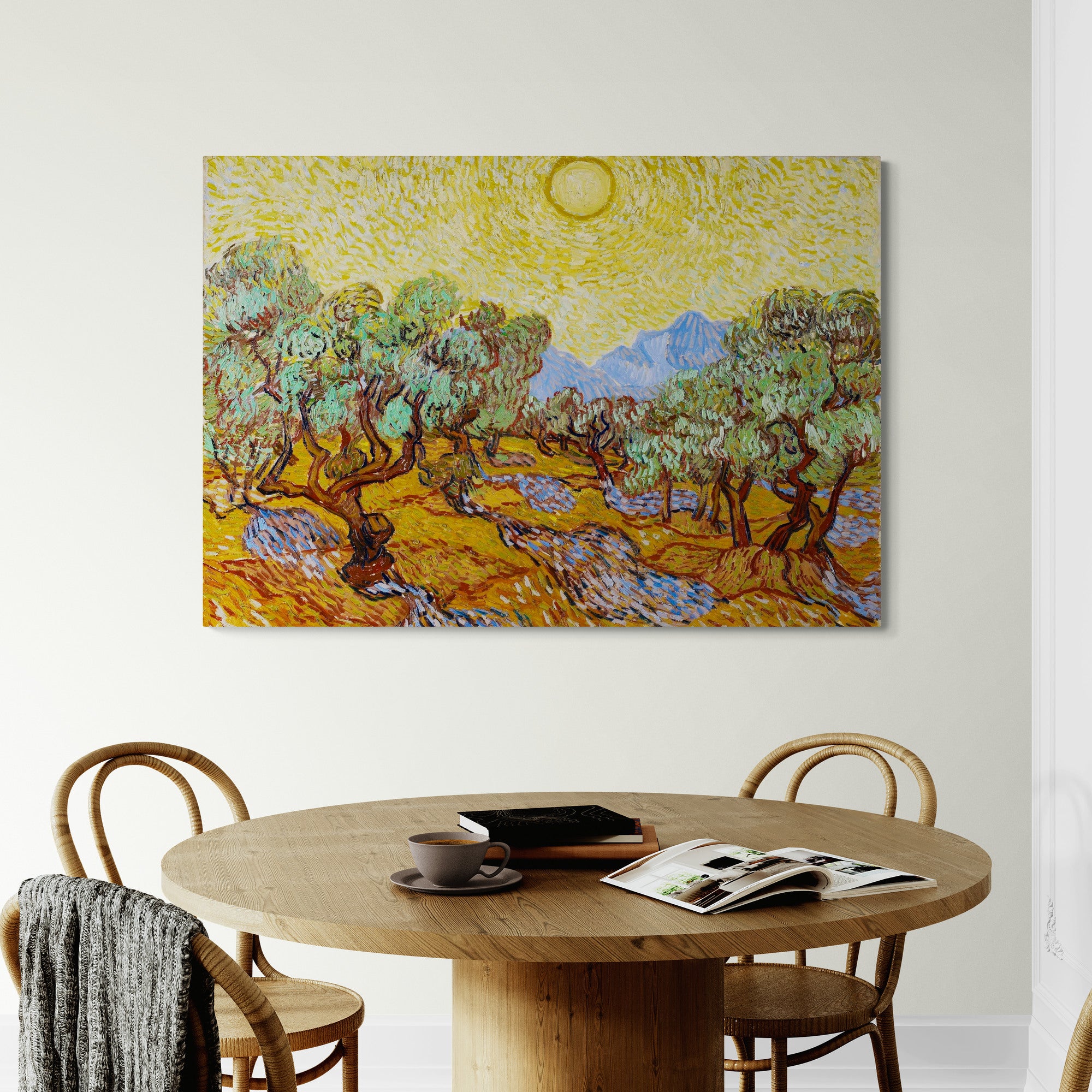 Olive Trees Wall Art by Vincent van Gogh - Canvas Wall Art Framed Print - Various Sizes