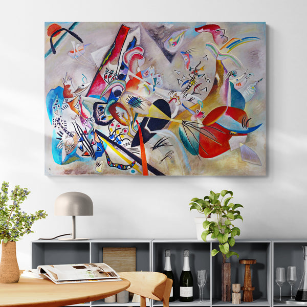 In Grey - Abstract Bauhaus by Wassily Kandinsky - Canvas Wall Art Framed Print - Various Sizes