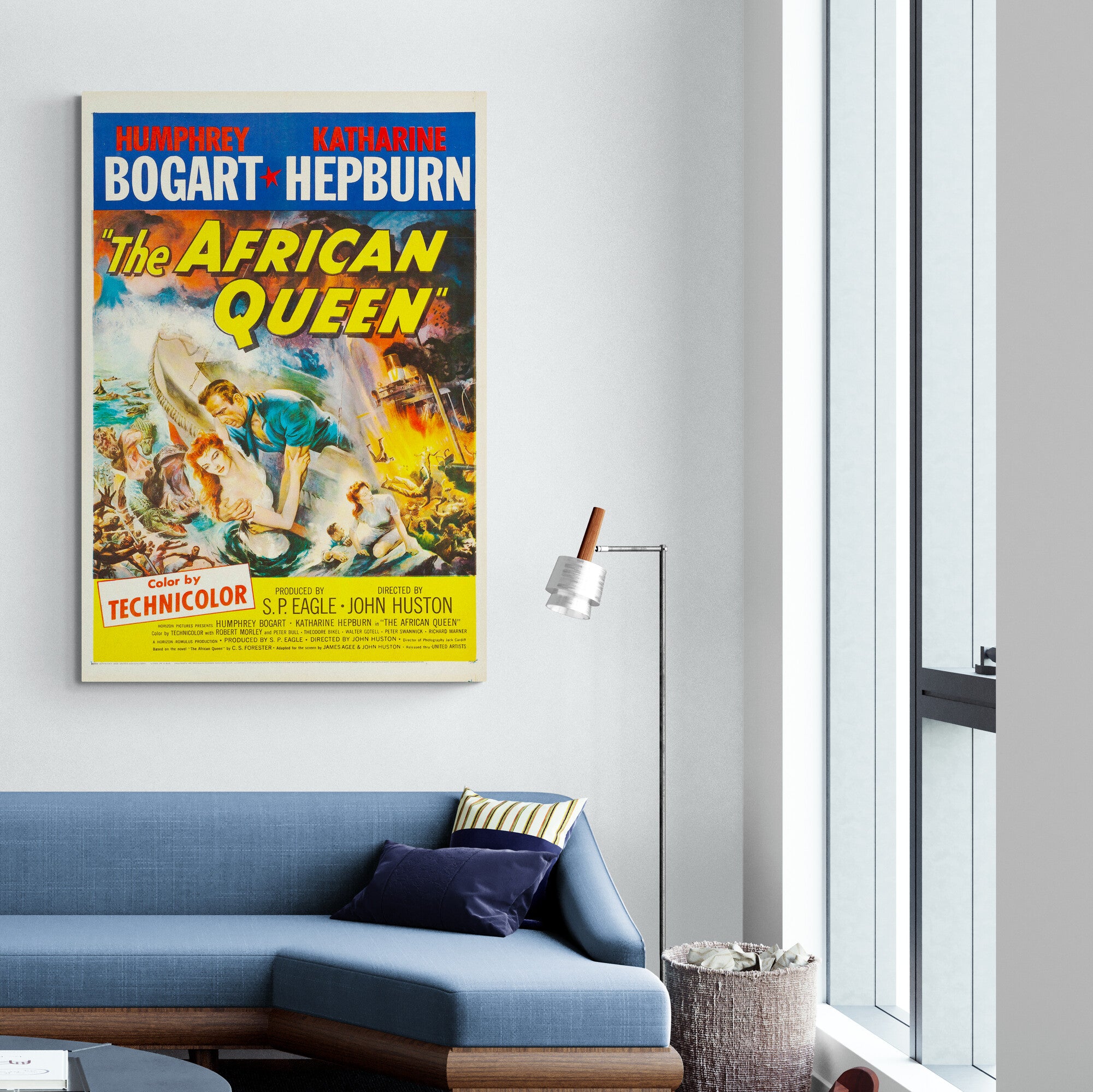 The African Queen - Bogart - Hepburn Movie Art - Canvas Wall Art Framed Print - Various Sizes