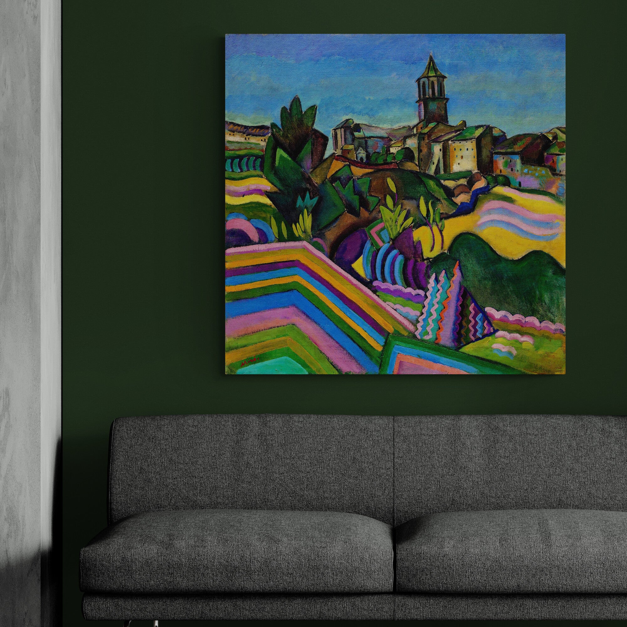 Prades The Village - Wall Art by Joan Miro - Framed Canvas Wall Art Print - Various Sizes
