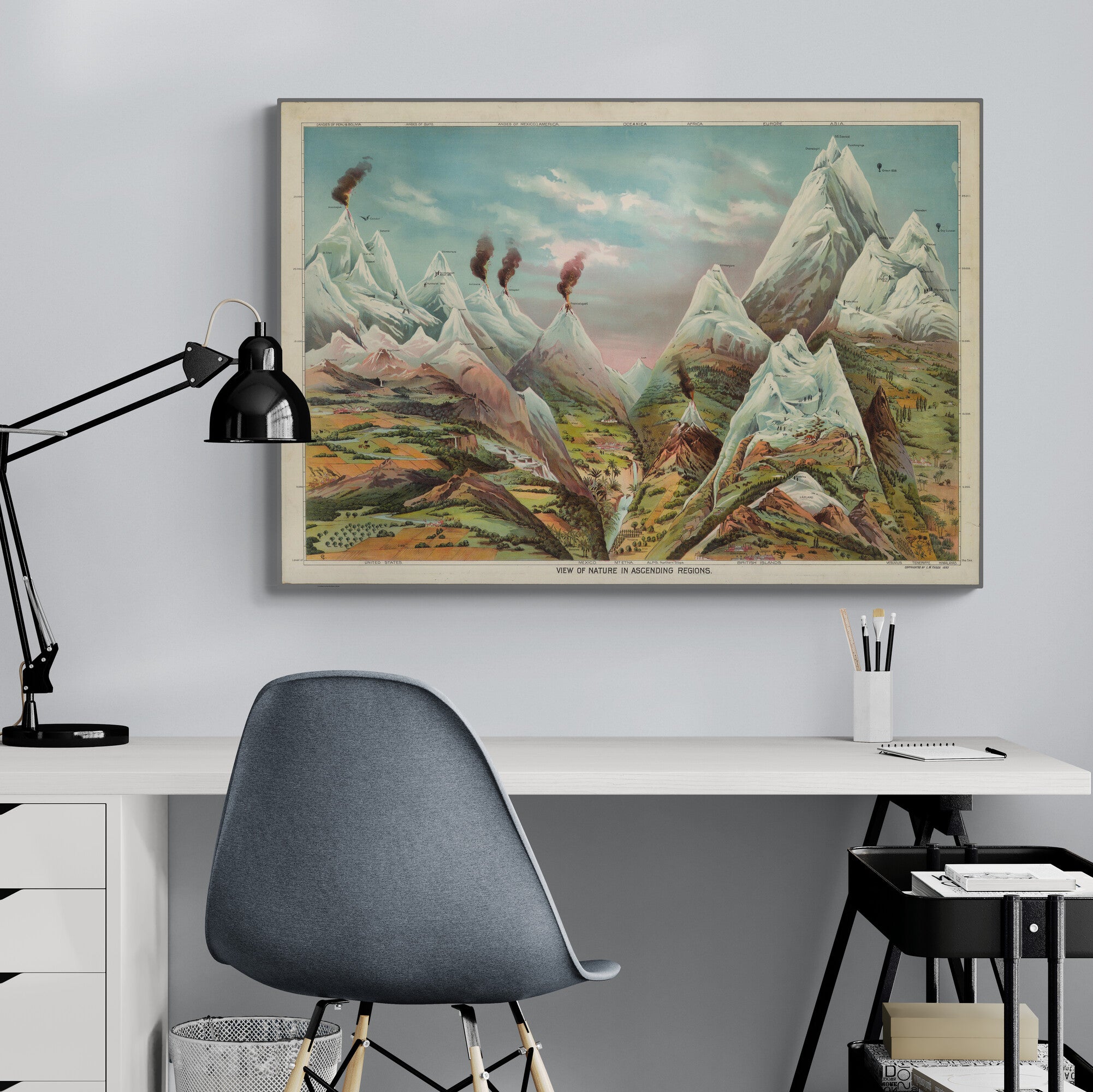 View of Nature in Ascending Regions - Vintage Wall Art by Levi Walter - Canvas Wall Art Framed Print - Various Sizes